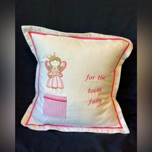 Tooth Fairy Pillow Cover Happy Fairy Princess (Pink) New